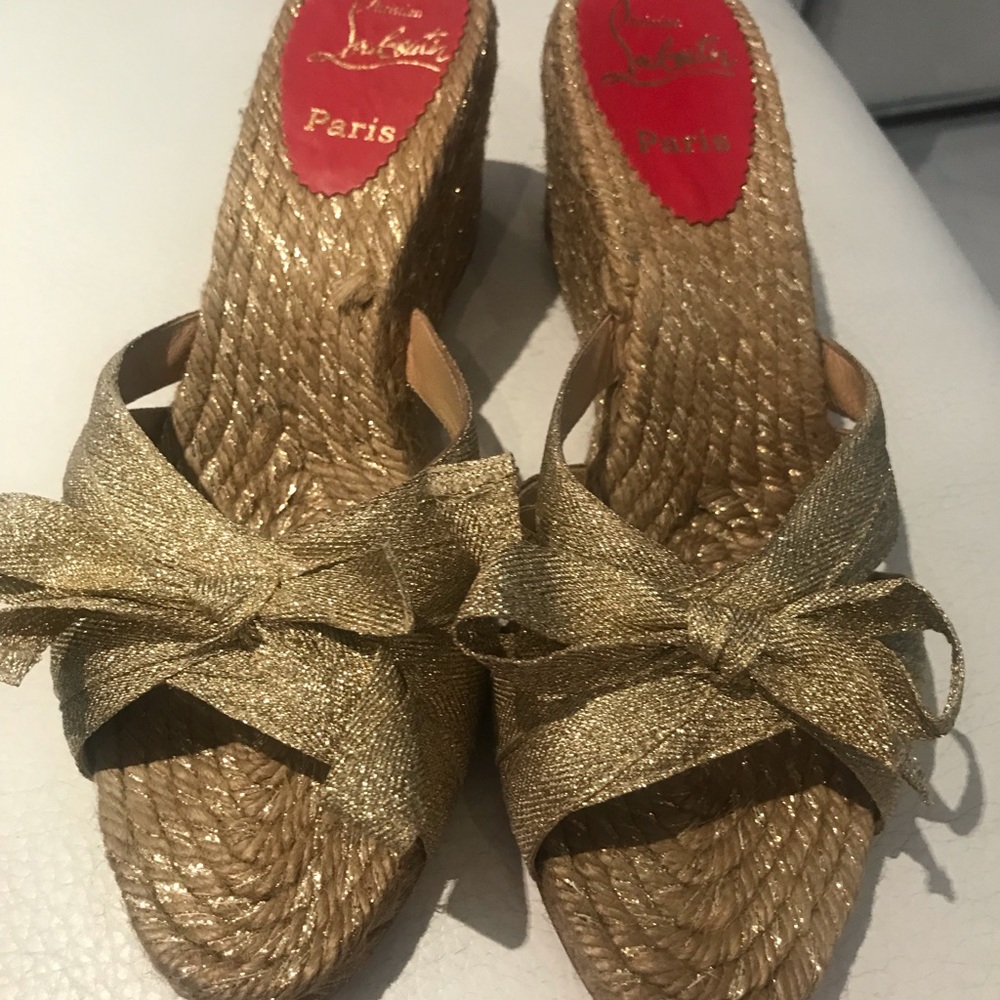 Christian Louboutin gold sandals size 40